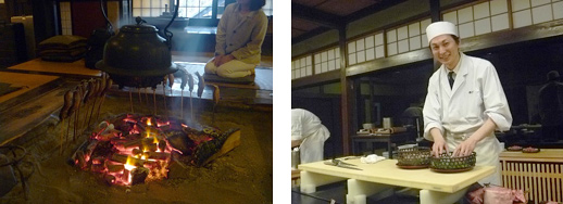 宿の囲炉裏と板場