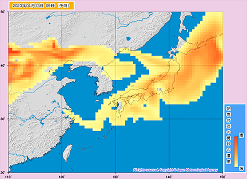 気象庁の黄砂情報